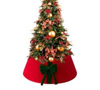 Collar de árbol de Navidad - Peluche de 61 cm Base Pequeña Estética Nudo de Decoración de Navidad Reutilizable Cortijo de Cortijo de Campo Falda Centro de Mesa Interior Decoración del