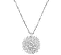 Collar de arcángel, colgante de arcángel de acero inoxidable, collar de amuleto con impresión, colgante de medalla de amuleto, cadena de protección, amuleto de la suerte para hombres (plata)