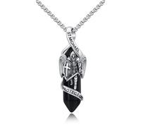 Collar de arcángel Miguel, plata de ley 925, collar con cristal curativo y guerrero, regalo para hombres y mujeres, 20 + 2 pulgadas, 43 * 14 MM, Plata esterlina, No es una piedra preciosa