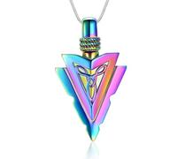 Collar de Asche para Hombres con Cruz Celta y Nudo Memorial Urne Colgante de Asche Halter Joyería Regalo de Recuerdo, Acero inoxidable, Circonia cúbica