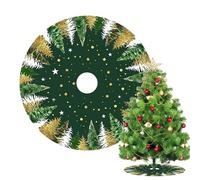 Collar de base de árbol de Navidad, cubierta de base de felpa con impresión de doble cara para árbol de Navidad, accesorios rústicos de vacaciones para interiores y exteriores, jardín, apartamento