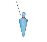 Collar de Botella de Perfume de Cono de Piedra Natural Jaspe Rojo Ojo de Tigre Colgante Esencial Difusor de Aceite Vial Collar Joyas Encantadoras para Mujeres niñas, Ópalo, Talla única