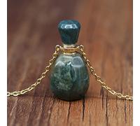 Collar De Botella Natural Encantos Colgantes Semipreciosos Para Mujeres Elegantes Regalo 60 CM,Ágata India,60cm