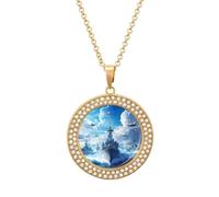 Collar de buque de guerra de portaaviones para mujer, colgante de joyería ajustable para mamá, esposa, novia, regalos, talla única, Metal