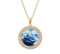 Collar de buque de guerra de portaaviones para mujer, colgante de joyería ajustable para mamá, esposa, novia, regalos, talla única, Metal