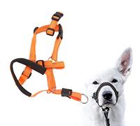 Collar de cabeza sin tirones para perros, collar de cabeza con correa ajustable para perros, arnés de cabeza, cubierta de boca, correa de cuello de cierre rápido para exteriores (XL)
