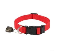 Collar de cabra ajustable con campana para ganado de ovejas, cabestro resistente al desgaste para animales de pastoreo de 13.7 a 20.5 pulgadas (rojo)