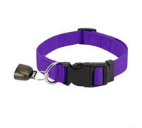 Collar de cabra ajustable con campana para ganado de ovejas, correa de cuello de lona resistente a la intemperie para pastoreo, pastoreo, granja pequeña de 13.7 a 20.5 pulgadas (morado)
