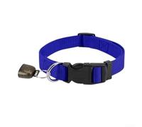 Collar de cabra de lona resistente a la intemperie con campana de latón para pequeños animales de granja, cabestro grueso antipérdida, resistente al desgaste, 13.7-20.5 pulgadas (azul)