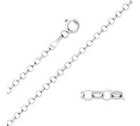 Collar de cadena Belcher de plata de ley, 2,5 mm, 45,7 cm, 50,8 cm, 55,8 cm, 61 cm, 66 cm, 76 cm, Plata esterlina
