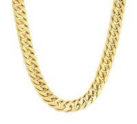 Collar de cadena cubana de acero inoxidable para hombre, hipoalergénico, resistente a la corrosión, varios estilos, colores y tamaños, 56 cm, Metal, No es una piedra preciosa