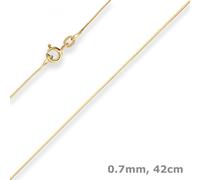 Collar De Cadena De 0,7Mm Con Diamantes De Oro Amarillo 333 42Cm