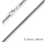Collar De Cadena De 3,2Mm De Plata 925 Rodinada 50Cm