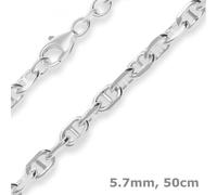 Collar De Cadena De Ancla De 5,7Mm Cadena De Plata De 925 50Cm