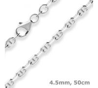 Collar De Cadena De Anclaje De 4,5 Mm, Cadena De Plata De 925, 50 Cm