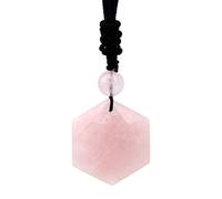 Collar De Cadena De Cuerda Con Colgante De Piedra De Cuarzo De Cristal Natural,Cuarzo Rosa