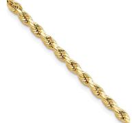 Collar de cadena de cuerda de corte brillante semisólido de 3 mm para mujer, opciones de longitud: 41, 46, 51, 56, 61, 66, 71, One Size, Metal, No es una piedra preciosa