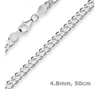 Collar De Cadena De Doble Eslabón De 4,8Mm De Plata 925 Rodinada 50Cm