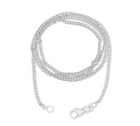 Collar de cadena de eslabones de plata de ley 925 para mujer, 45,72 cm, Plata esterlina, No es una piedra preciosa