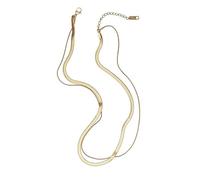 Collar de cadena de hueso de serpiente de doble capa, cadena de clavícula de viento INS avanzada, diseño de nicho elegante y simple, muy adecuado para los desplazamientos femeninos y el uso diario
