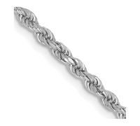 Collar de cadena de oro blanco de 10 quilates de 2,25 mm con corte brillante para mujer. Opciones de longitud: 41 46 51 56 61 66 71 76, One Size, Oro Metal Oro Blanco, No es una piedra preciosa