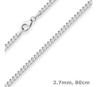 Collar De Cadena De Panzer De 2,7Mm De Plata 80Cm