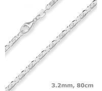 Collar De Cadena De Panzer S De 3,2Mm De Plata 80Cm