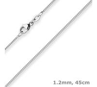 Collar De Cadena De Panzers De 1,2 Mm De Oro Blanco De 750 Con Eslabón De 45 Cm