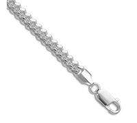 Collar de cadena de plata de ley 925 chapada en rodio pulido de 5,7 mm, regalo de joyería para mamá, 51 centimeters, Metal Plata metal Rodio Plata, No es una piedra preciosa