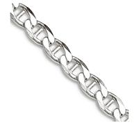 Collar de cadena de plata de ley 925 de 4 mm, corte brillante, diseño de barco náutico, ancla marina, regalo de joyería para mamá, 66 centimeters, Metal Plata Plata esterlina, No es una piedra