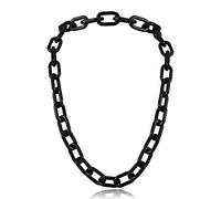 Collar de cadena de resina acrílica colorida collar grueso de cadena de clip de papel multicolor para mujeres niñas Punk Hip Hop Y2k joyería, Metal Acrílico, Acrílico,