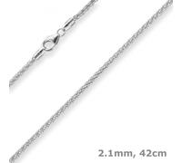 Collar De Cadena De Trenzado De Plata 925 De 42cm