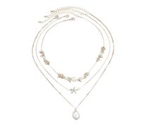 Collar de cadena delicado con diseño de estrellas de mar inspirado en la naturaleza, longitud ajustable para fiestas o vacaciones, versátil, apilable con temática de playa, talla única, como se