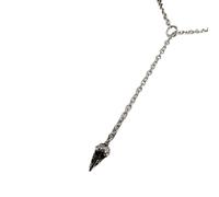 Collar de cadena deslizante gótica con diseño de cabeza de cuervo, longitud flexible, joyería de aleación de metal, ideal para un aspecto elegante, joyería única con colgante de cuervo