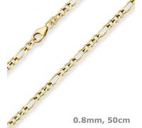 Collar De Cadena Figaro De 3,4Mm De Oro Amarillo 375 50Cm