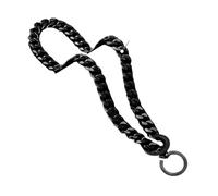 Collar de cadena for perro, plateado y dorado, de 15 mm de ancho, con eslabones cubanos, de acero inoxidable liso, for entrenamiento de mascotas. collar de perro grande(Gold or Silver,32inch (81cm) -1