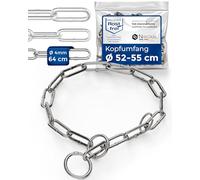 Collar de cadena inoxidable con parada de tracción para el entrenamiento de perros - Collar de perro y cadena de acero inoxidable - eslabones largos de 4 mm de grosor - Longitud 63 cm Collar de cadena