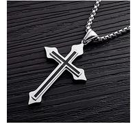 Collar de Cadena Larga de Cross Cross Vintage para Hombres y Mujeres Punk Hip Hop Joyas góticas