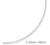 Collar de Cadena Omega/Halsreif 925 Plata Esterlina Rhodinizada 40cm