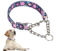 Collar de cadena para perro, collar de martingala resistente para perros, a prueba de masticación, ajustable para entrenamiento, caminar con acero inoxidable para perros de raza mediana y grande