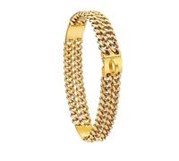 Collar de cadena para perro de acero inoxidable resistente de 25 mm, no se decolora, ideal para pitbulls y perros de raza grande (oro JP, 30 cm)