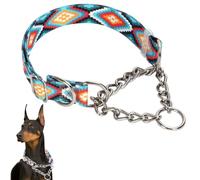Collar de cadena para perros medianos, cadena de acero inoxidable, collar de martingala para perros, sin tirones, gargantilla, estrangulador, collar de perro resistente