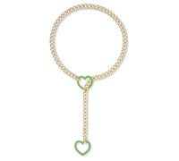 Collar de cadena punk cuban hecho a mano con colgante de corazón de longitud ajustable gargantilla elegante llavero joyería para mujeres cubana cuello, Gold-color, como se describe, como se describe