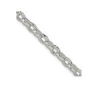 Collar de cadena rolo de plata de ley 925 pulida de 1,6 mm de largo, garra de langosta, regalo de joyería para mamá, 56 centimeters, Metal Plata Plata esterlina, No es una piedra preciosa
