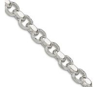 Collar de cadena rolo de plata de ley 925 pulida de 4 mm, garra de langosta, regalo de joyería para mamá, 56 centimeters, Metal Plata Plata esterlina, No es una piedra preciosa