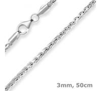 Collar De Cadena Trenzada De Plata 925 De 50cm