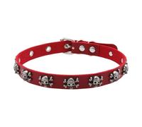 Collar de calavera de piel sintética, joyería punk rock, cadena ajustable para trajes de estilo urbano, accesorio gótico único, accesorio punk único, talla única, como se describe, como se describe