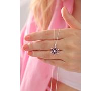 Collar de Camelia de Loto de Plata de Ley 925 con Piedra Lágrima de Amatista