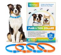 Collar De Carne De Perro, Collar De Carne De PE-rro De 4 Piezas Y Menta, Collars De Carne De PE-rro Impermeable Y Ajustable A Largo Plazo De 24 Meses - Collars De Car-ne De PE-rro (Azul y Naranja)