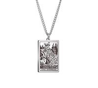 Collar De Cartas De Tarot, Rectángulo Vintage Emperatriz Carta De Tarot Colgante Cadena De Clavícula Para Hombres Mujeres, Astrología Adivinación Amuleto Mágico Hip Hop Collar, Joyería De Moda